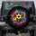 Multiple Soccer Balls Paint Splatters Grunge Textures Black Background - Sports Fan Gift Spare Tire Cover - 1