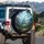 Fantasy Castle Ancient Forest Glowing Lotus Waterfalls Rugged Mountains - Fantasy Lover Gift Spare Tire Cover - 3