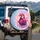 Parrot Orange Sunglasses Golden Crown Amethyst Crystals Stars - Wildlife Lover Gift Spare Tire Cover - 3