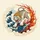 Roaring White Tiger Pouncing Golden Mane Ocean Waves Flames Ukiyo-e - Wildlife Lover Gift Spare Tire Cover - 6