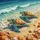 Sea Turtles Starfish Seashells Shore - Ocean Lover Gift Spare Tire Cover - 6