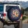 Ornate Butterflies Floral Sprigs Glowing Hearts Cosmic Sky - Home Decor Gift Spare Tire Cover - 3