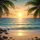 Tropical Ocean Beach Golden Sunset Palm Fronds - Vacation Travel Essential Gift Spare Tire Cover - 6