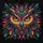 Majestic Symmetrical Owl Face Textured Feathers Woven Texture - Wildlife Lover Gift Spare Tire Cover - 6