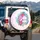Tropical Conch Clam Seashells Starfish Palm Fronds Wave Shapes - Coastal Living Gift Spare Tire Cover - 3