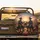 Skeletal Cowboy Figures Sharing Drinks Desert Landscape - Western Decor Gift Spare Tire Cover - 2