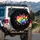 Melting Rainbow Heart Paw Prints - Pet Lover Lifestyle Gift for Everyday Use Spare Tire Cover - 3