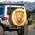 Regal Golden Lion Head Luminous Mane Ethereal Glow - Wildlife Lover Gift for Animal Lover Spare Tire Cover - 3