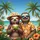 Happy Sloths Tropical Beach Palm Trees - Vacation Travel Essentials Sloth Lover Gift Spare Tire Cover - 6