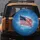 Waving American Flag Cloudy Sky - Independence Day Gift for Veterans Spare Tire Cover - 5