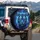 Electric Blue Tiger Head Glowing Eyes Nebula Stars - Wildlife Lover Gift Spare Tire Cover - 3