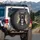 Smiling Black Pitbull Dog White Chest Heart Paws Bokeh Lights - Home Decor Gift for Dog Lovers Spare Tire Cover - 3