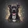 Smiling Black Pitbull Dog White Chest Heart Paws Bokeh Lights - Home Decor Gift for Dog Lovers Spare Tire Cover - 6