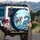 Robotic Bull Serpent Clash Ocean Waves Asian Art - Sci-Fi Game Fan Gift Spare Tire Cover - 3