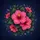 Three Pink Hibiscus Flowers Dark Green Leaves Midnight Blue - Travel Companion Gift Spare Tire Cover - 6