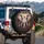 White Elephant Head Golden Filigree - Vehicle Decor Gift for Elephant Lover Spare Tire Cover - 3
