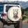 White Lioness Gold Jewelry Blue Eyes Celestial Halos - Wildlife Lover Gift for Truck SUV Spare Tire Cover - 3
