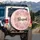 Blessed Script Golden Dust Shimmering Light Flares Delicate Flourish - Faith Lifestyle Gift Spare Tire Cover - 3