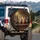 Four Inquisitive Horses Wooden Fence - Equestrian Lover Farmhouse Gift Spare Tire Cover - 3