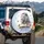 Majestic White Lion Bible Cross JESUS Golden Crowns - Christian Gift for Believers Spare Tire Cover - 3