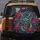 Fierce Eastern Dragon Head Blue Teal Scales Golden Horns Peonies - Dragon Lover Gift Spare Tire Cover - 5
