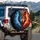 Swirling Ornate Crown Ice Fire Energy Wolf Head - Wildlife Lover Gift Spare Tire Cover - 3