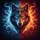 Swirling Ornate Crown Ice Fire Energy Wolf Head - Wildlife Lover Gift Spare Tire Cover - 6