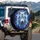 White Wolf Tribal Gemstone Galaxy - Fantasy Lover Gift Spare Tire Cover - 3