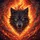 Snarling Black Wolf Head Glowing Yellow Eyes Fiery Storm Inferno - Wildlife Lover Gift Spare Tire Cover - 6