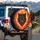 Snarling Black Wolf Head Glowing Yellow Eyes Fiery Storm Inferno - Wildlife Lover Gift Spare Tire Cover - 3