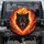 Snarling Black Wolf Head Glowing Yellow Eyes Fiery Storm Inferno - Wildlife Lover Gift Spare Tire Cover - 1