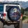 Bald Eagle American Flag City Fireworks - Independence Day Gift for Veterans Spare Tire Cover - 3