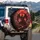 Dark Red Dragon Volcanic Rock Magma Rivers Blood Moon Sky - Fantasy Lover Gift Spare Tire Cover - 3