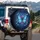 Majestic Blue Butterfly Hummingbird Pink Flowers Botanical Leaves - Nature Lover Gift Spare Tire Cover - 3