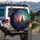Evergreen Forest Silhouettes Swirling Celestial Sky - Nature Lover Gift Spare Tire Cover - 3