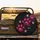 Fuchsia Pink Paw Print Symbols On Black Background - Pet Lover Home Decor Gift Spare Tire Cover - 2