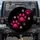 Fuchsia Pink Paw Print Symbols On Black Background - Pet Lover Home Decor Gift Spare Tire Cover - 1