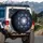 Fractal Floral Explosion Crystalline Silver Blue Gold - Home Decor Gift Spare Tire Cover - 3