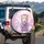 Majestic White Lion Pink Mane Golden Accents - Ethereal Fantasy Lion Lover Gift Spare Tire Cover - 3