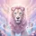 Majestic White Lion Pink Mane Golden Accents - Ethereal Fantasy Lion Lover Gift Spare Tire Cover - 6