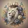 White Lion Golden Crown Flowers Blue Butterflies Botanical - Wildlife Lover Home Decor Gift Spare Tire Cover - 6