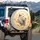 White Lion Head Luminous Golden Eyes Golden Mane - Wildlife Lover Gift for Lion Lovers Spare Tire Cover - 3