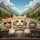 Fluffy Cats Road Trip Mountain Vista - Travel Essentials Cat Lover Gift Spare Tire Cover - 6