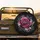 Fuchsia Rose Black Petals White Outline Botanical Leaves Star Mist - Car Accessory Gift Spare Tire Cover - 2