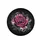 Fuchsia Rose Black Petals White Outline Botanical Leaves Star Mist - Car Accessory Gift Spare Tire Cover - 4