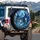 Majestic Blue Dragon Outstretched Wings Storm Clouds Mountain - Dragon Lover Gift Spare Tire Cover - 3