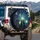 Black Cat Rooftop Moons Stars Night Sky - Cat Lover Home Decor Gift Spare Tire Cover - 3