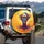 Vibrant Surreal Human Head Spectacles Elongated Jaw Liquid Elements - Vehicle Decor Gift Spare Tire Cover - 3