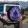 Futuristic Skull DJ Neon Console Deep Cosmic Nebula Music - Party Music Lover Gift Spare Tire Cover - 3