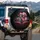 Smiling Skeletons Pink Hair Boa Roadster Interior - Open Road Travel Gift Spare Tire Cover - 3